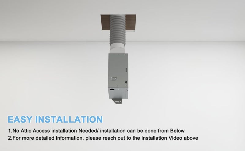 VENTECHLATION Bathroom Exhaust Fan, 50 CFM,1.0 Sone DC Motor,Quiet Bathroom Fan with No Attic access Needed Installation, Ceiling Mounted,Energy Star Certified Ventilation Fan, 3inch Duct,White - Image 5